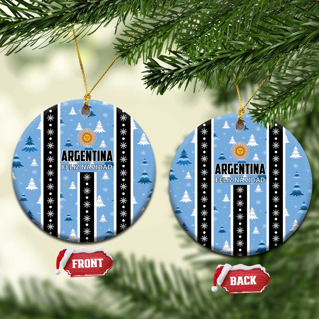 Argentina Christmas Ceramic Ornament Feliz Navidad Sol de Mayo LT01
