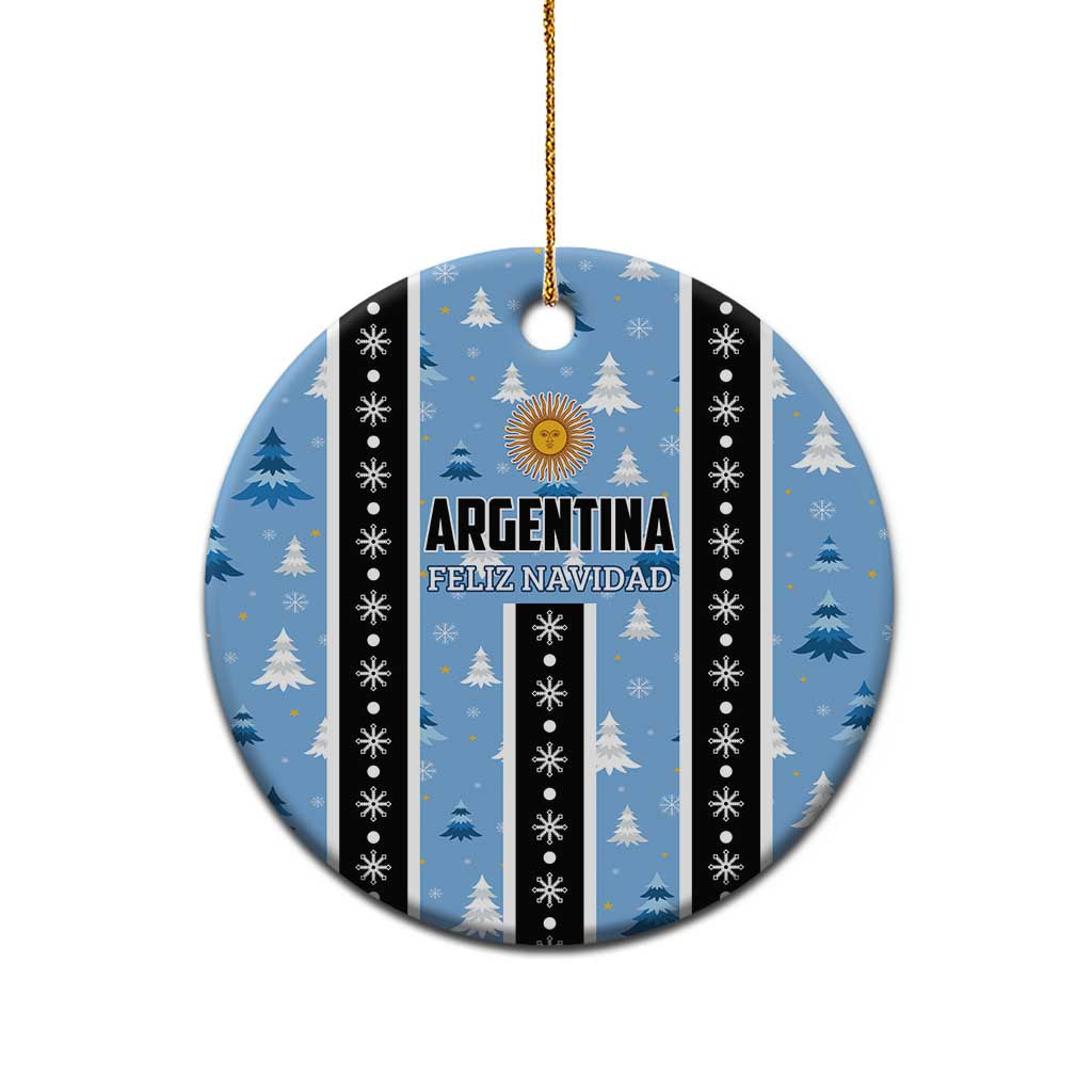 Argentina Christmas Ceramic Ornament Feliz Navidad Sol de Mayo LT01