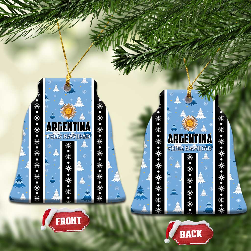 Argentina Christmas Ceramic Ornament Feliz Navidad Sol de Mayo LT01