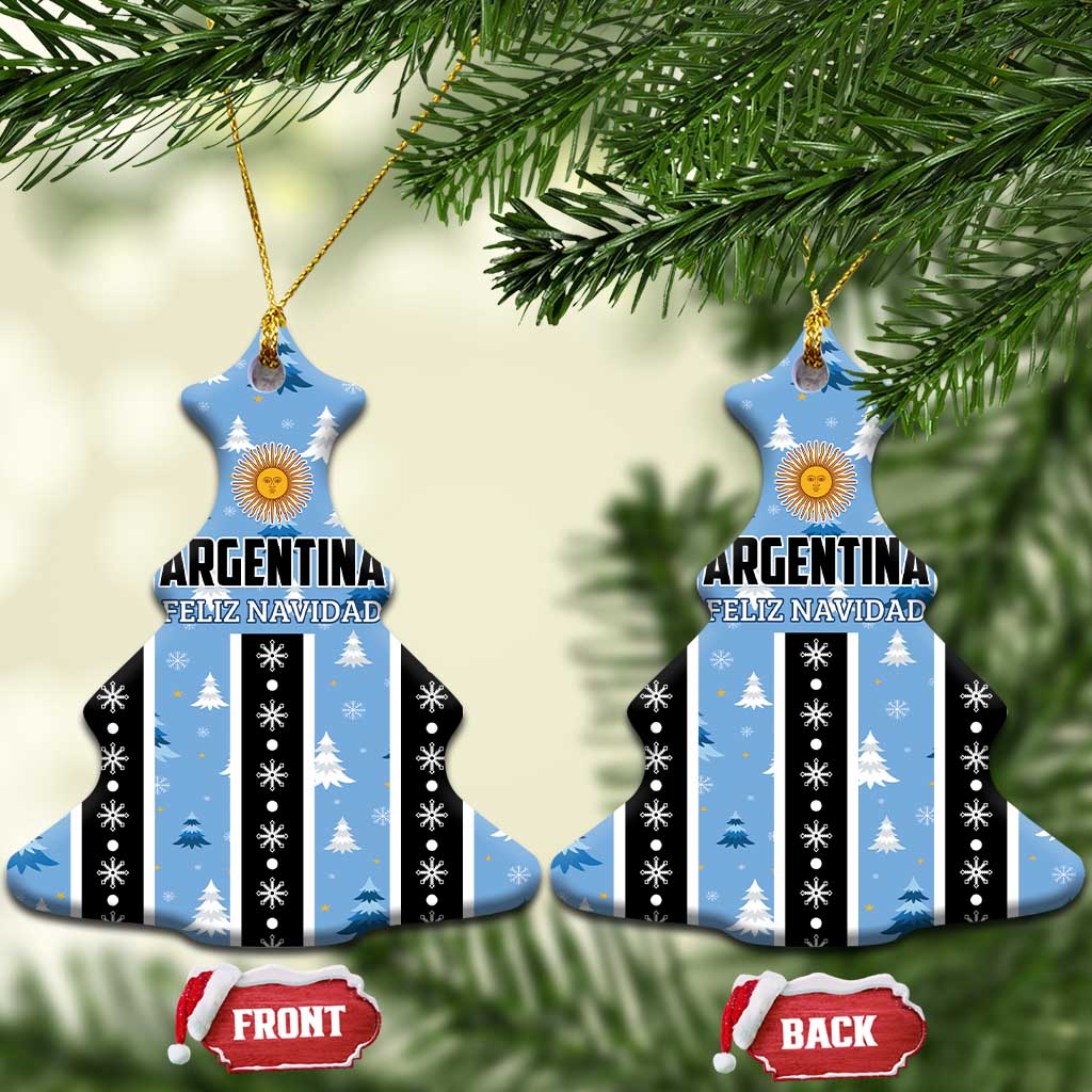 Argentina Christmas Ceramic Ornament Feliz Navidad Sol de Mayo LT01