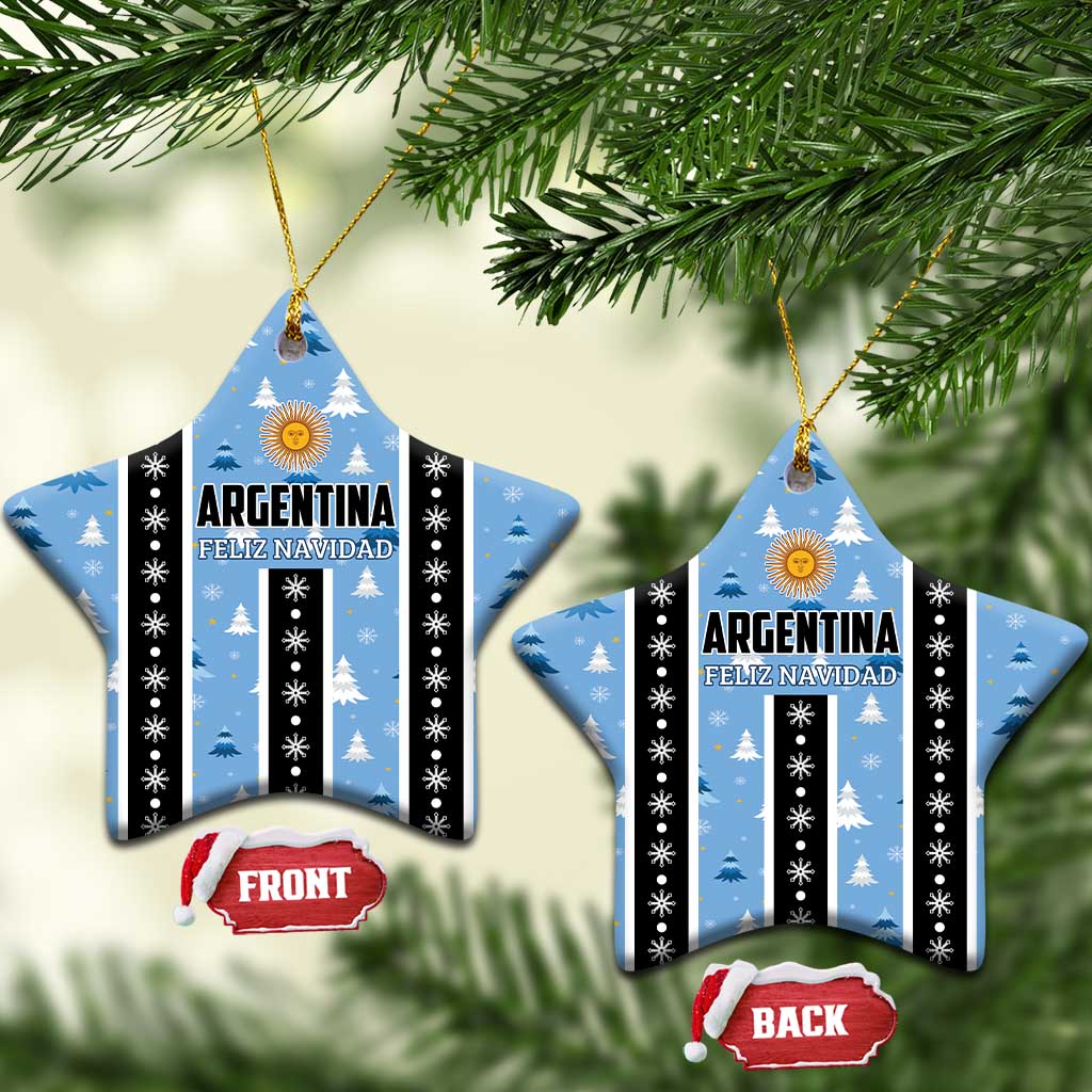 Argentina Christmas Ceramic Ornament Feliz Navidad Sol de Mayo LT01