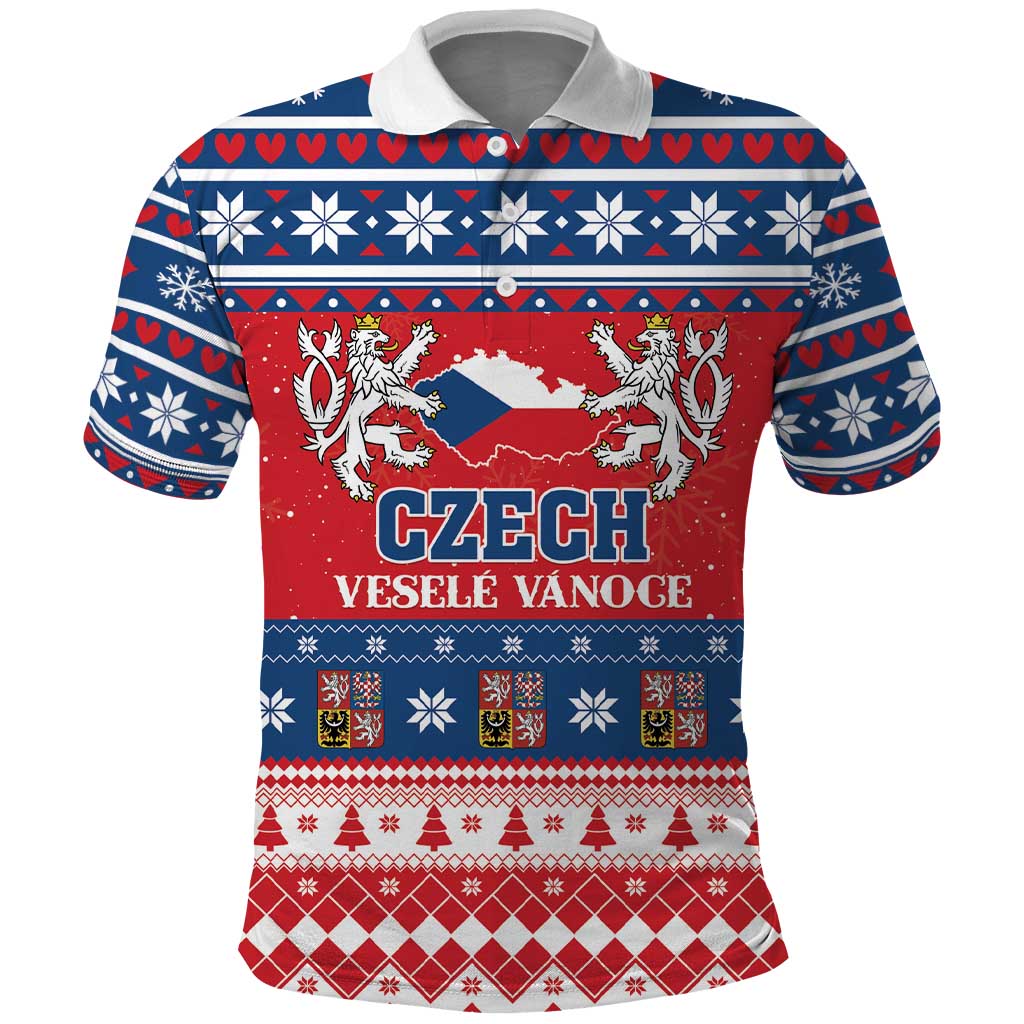 Personalized Czech Republic Christmas Polo Shirt Czechia Vesele Vanoce LT01