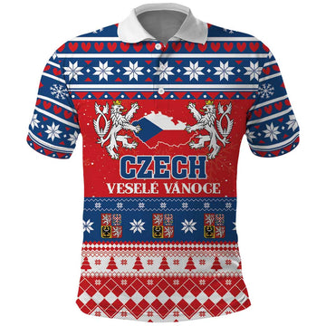 Personalized Czech Republic Christmas Polo Shirt Czechia Vesele Vanoce LT01