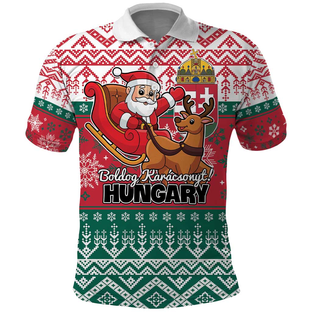 Personalized Hungary Christmas Polo Shirt Magyarorszag Boldog Karacsonyt LT01