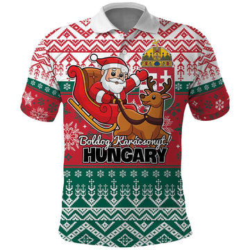 Personalized Hungary Christmas Polo Shirt Magyarorszag Boldog Karacsonyt LT01
