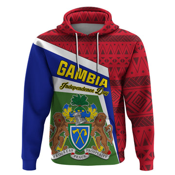 Gambia Independence Day Hoodie Coat Of Arms African Pattern LT01