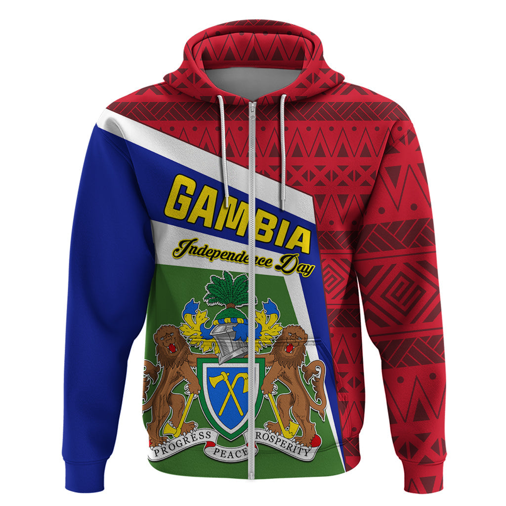 Gambia Independence Day Hoodie Coat Of Arms African Pattern LT01