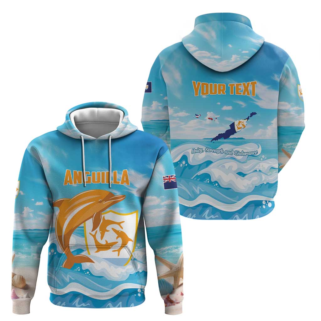 Personalized Anguilla Hoodie Three Orange Gold Natural Dolphins LT01