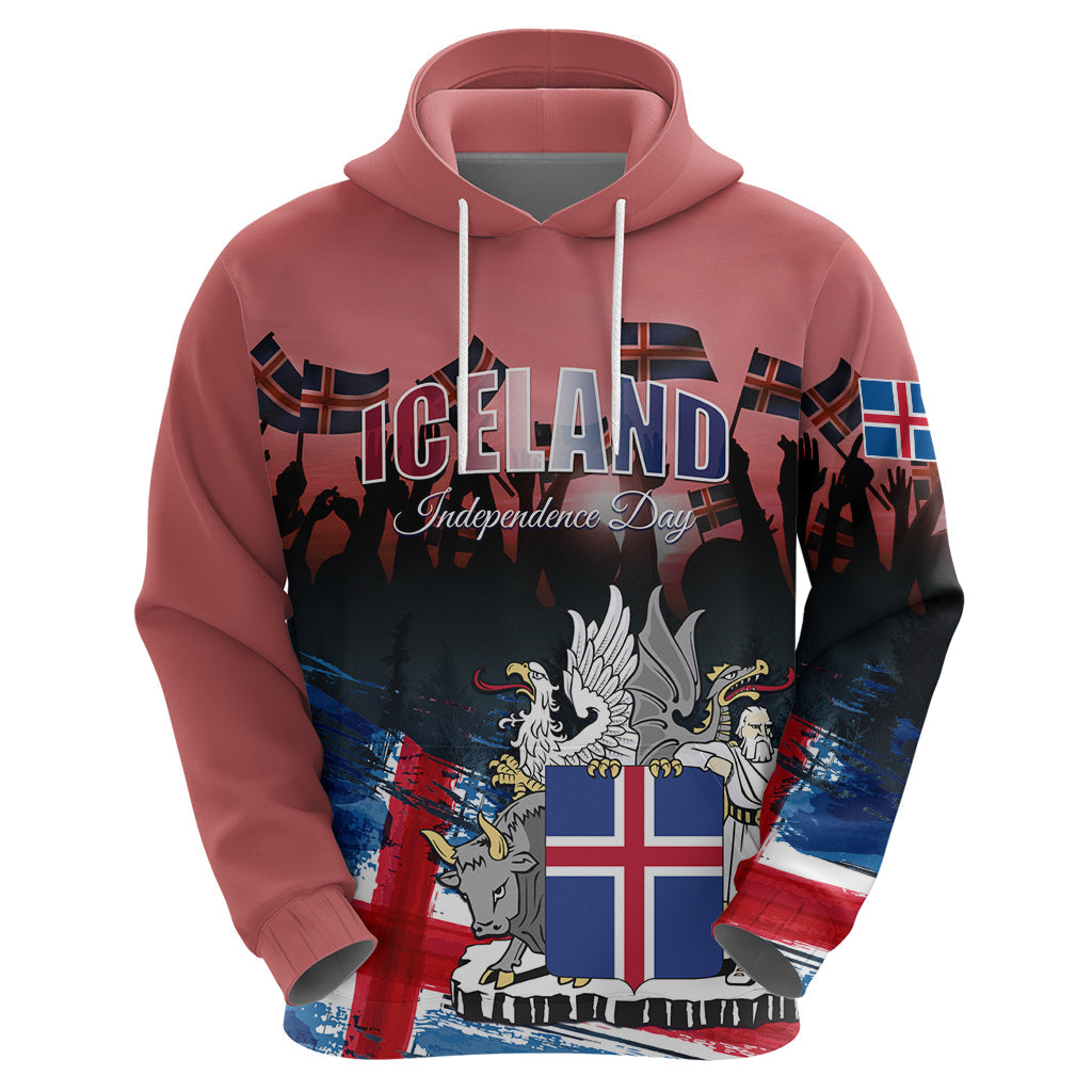 Iceland Independence Day 2024 Hoodie Coat Of Arms Happy 80th Anniversary LT01
