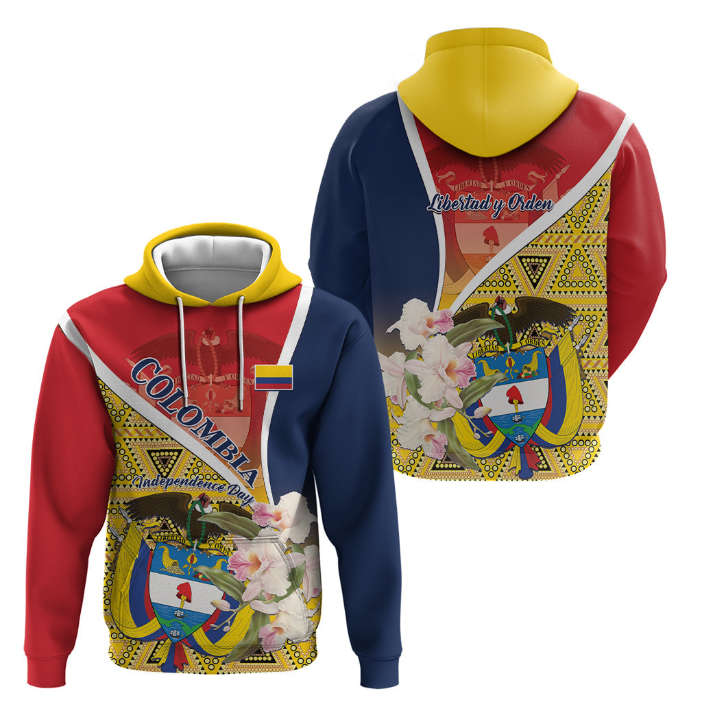 Colombia Independence Day Hoodie Libertad y Orden Colombian Pattern LT01
