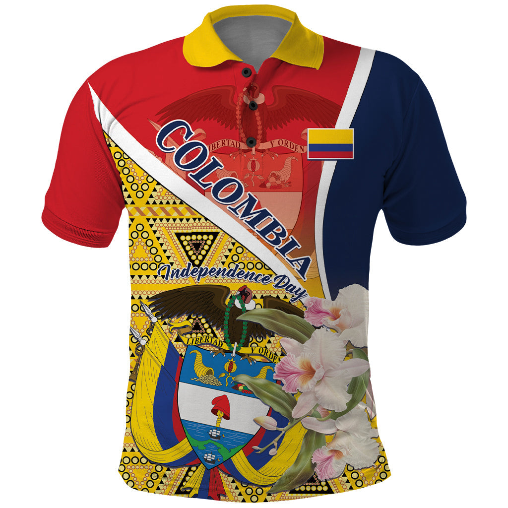 Colombia Independence Day Polo Shirt Libertad y Orden Colombian Pattern LT01