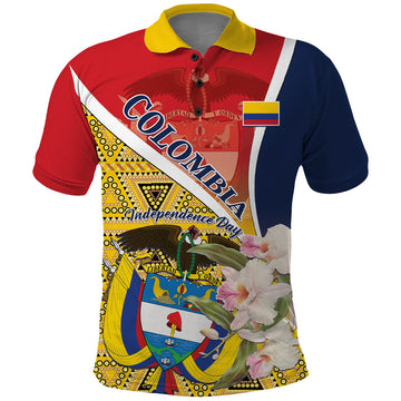 Colombia Independence Day Polo Shirt Libertad y Orden Colombian Pattern LT01