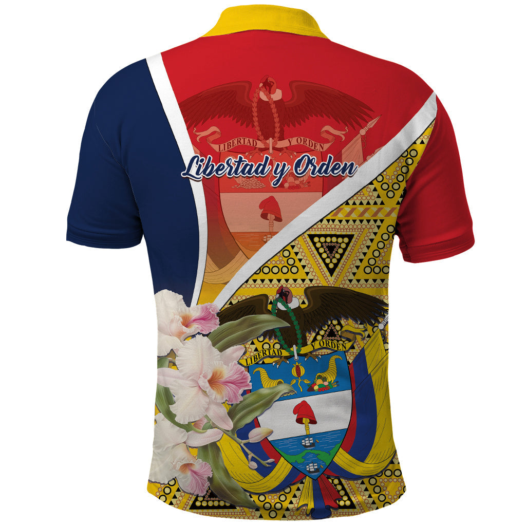 Colombia Independence Day Polo Shirt Libertad y Orden Colombian Pattern LT01