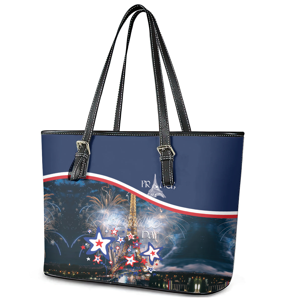 France Bastille Day Leather Tote Bag Fete Nationale du 14 juillet LT01