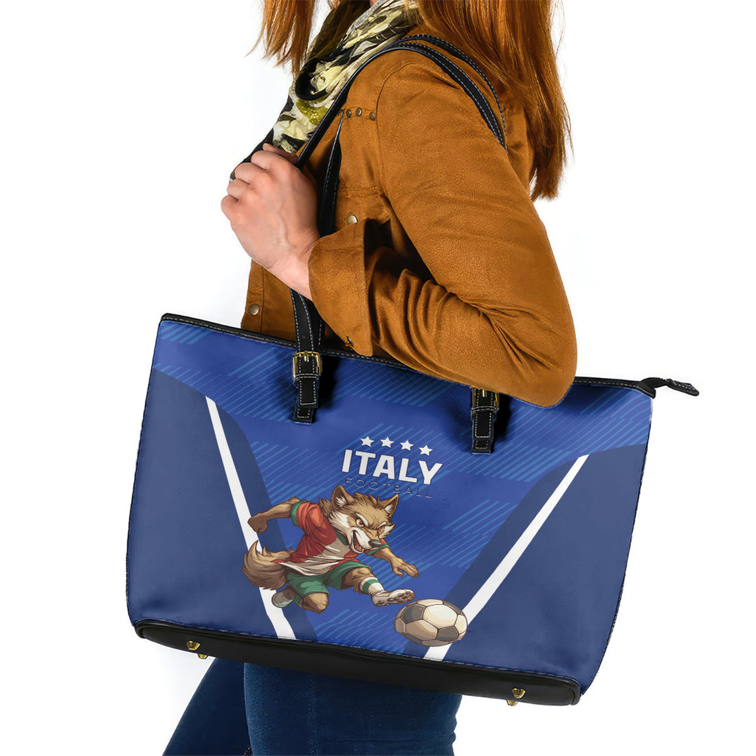 Italy 2024 Football Leather Tote Bag 2024 Go Gli Azzurri LT01
