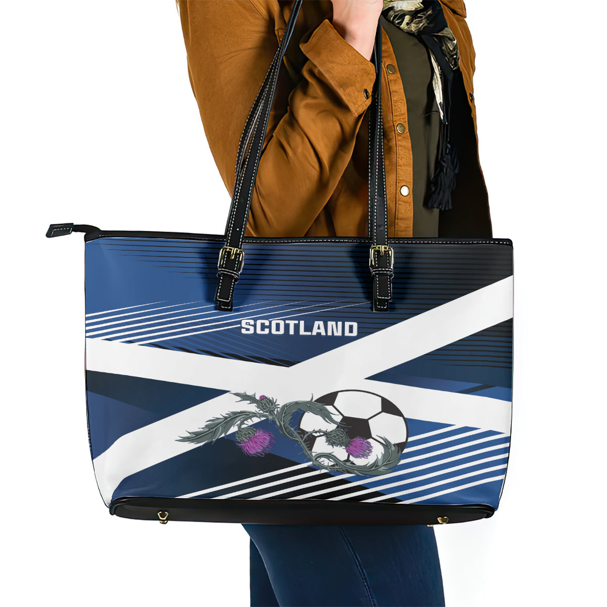 Scotland 2024 Football Leather Tote Bag 2024 Go Champions LT01