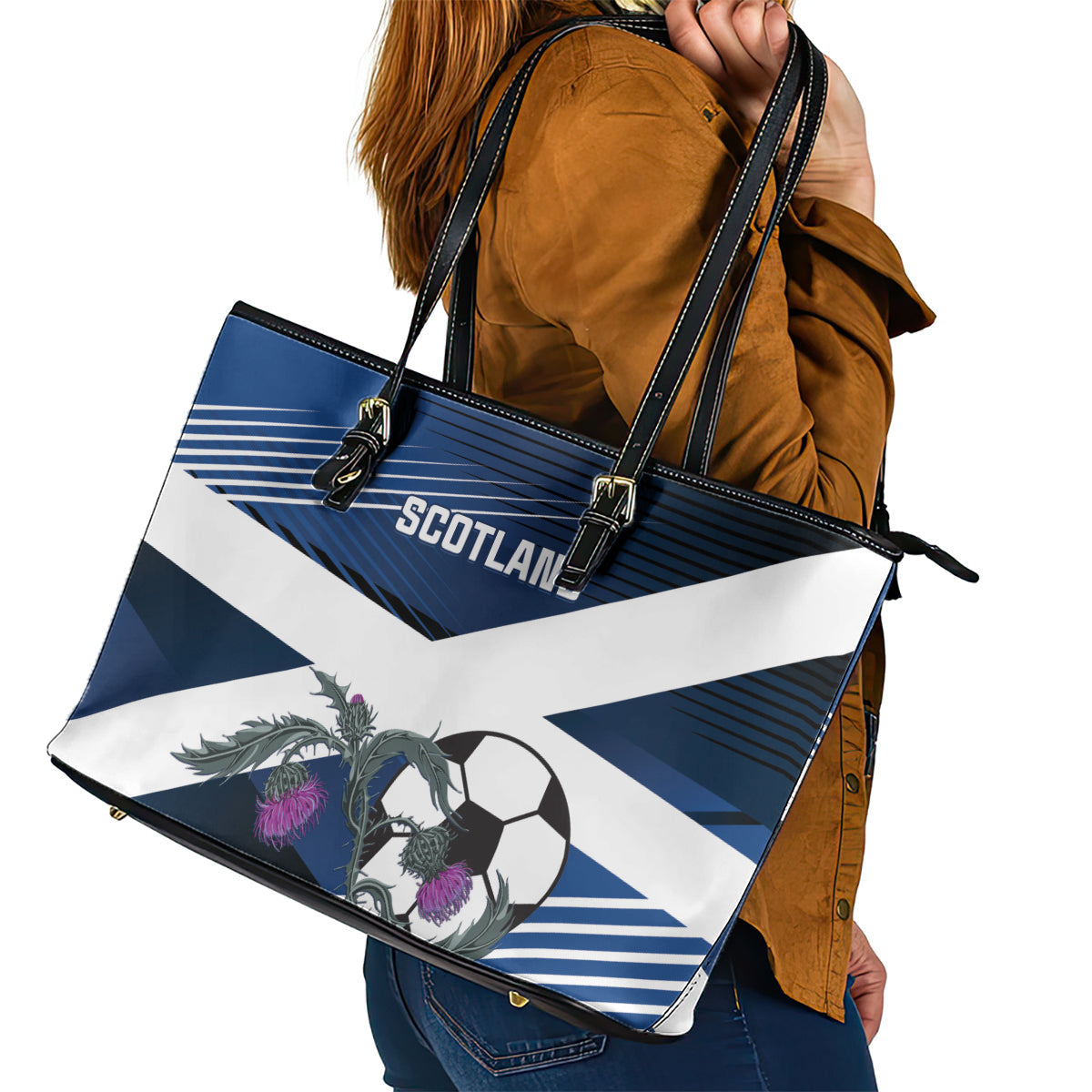 Scotland 2024 Football Leather Tote Bag 2024 Go Champions LT01