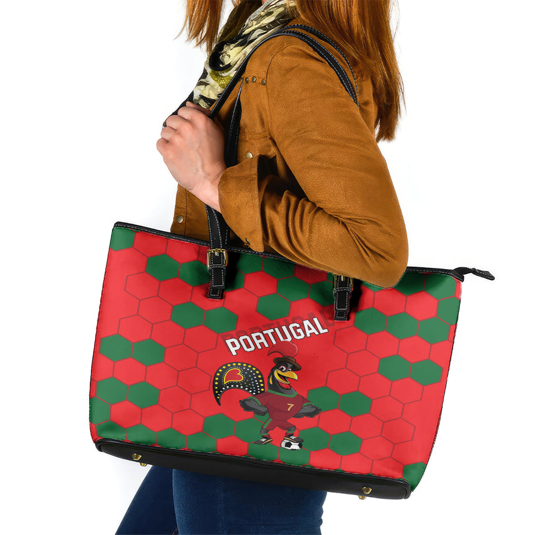 Portugal 2024 Football Leather Tote Bag 2024 Go Champions LT01