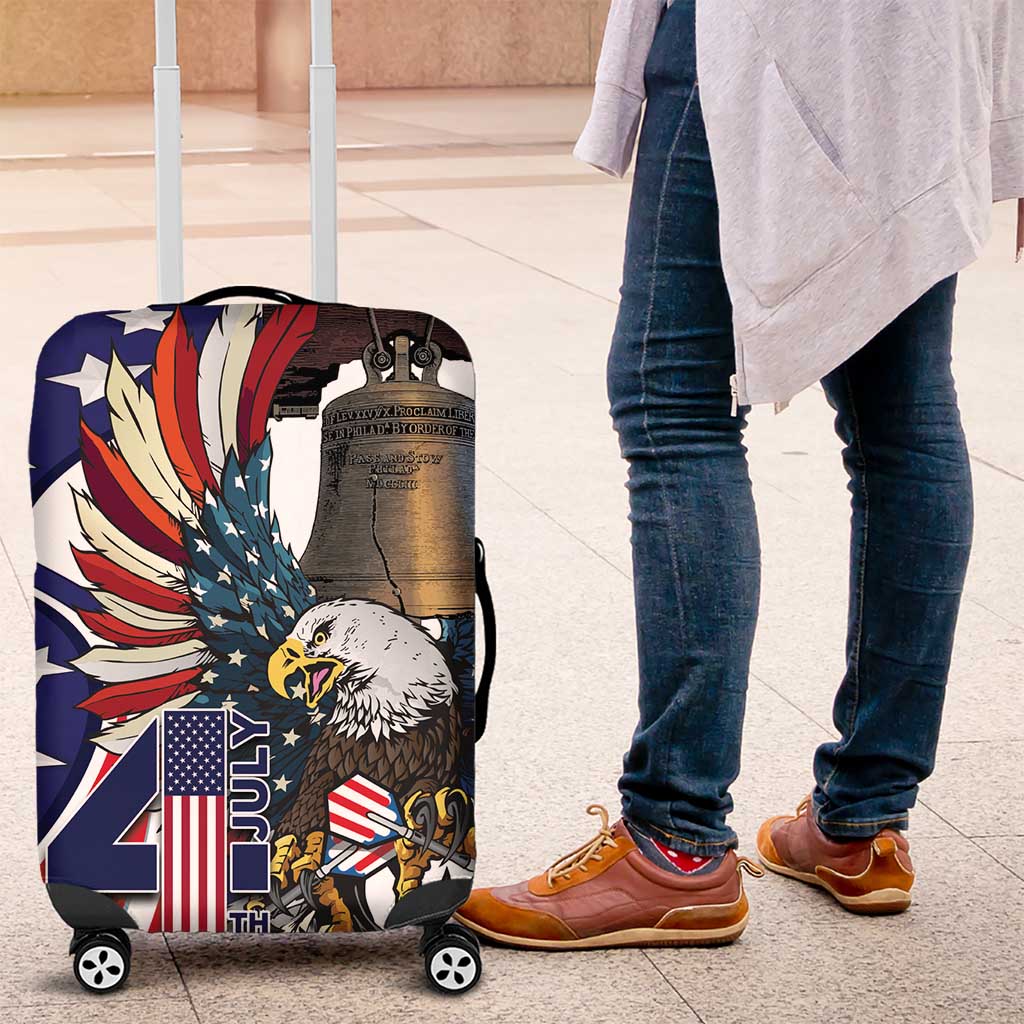 USA 4th Of July Luggage Cover United State Eagle Liberty Bell LT01