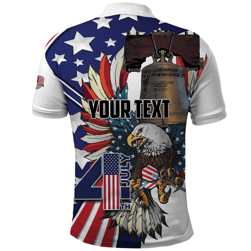 Personalized USA 4th Of July Polo Shirt United State Eagle Liberty Bell LT01