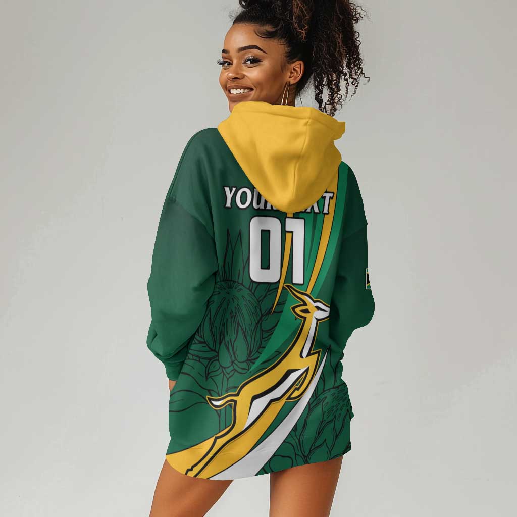 Personalized South Africa Rugby Hoodie Dress - Springboks Go Champions, World Cup LT01