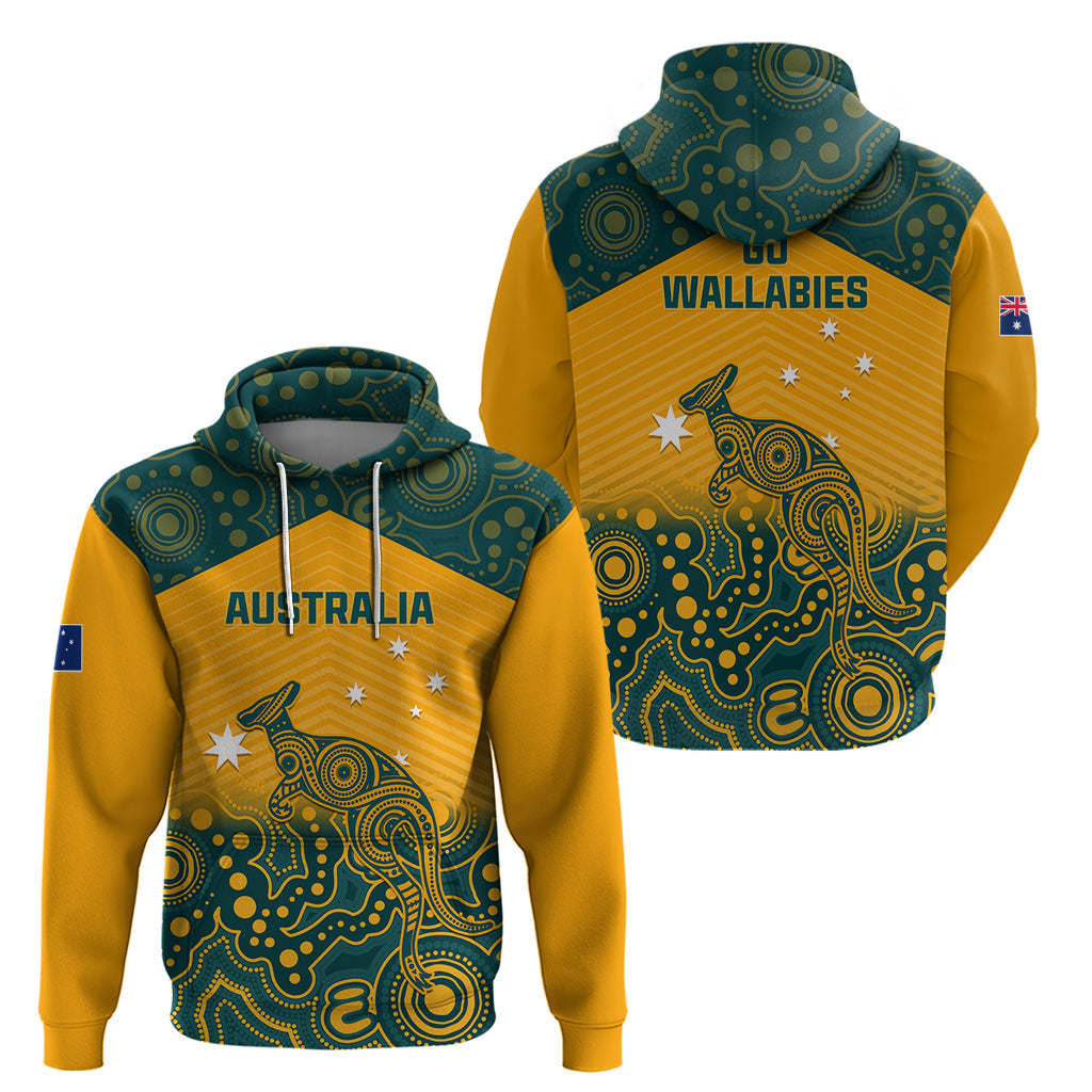 Australia Rugby Hoodie Wallabies Aboriginal Pattern LT01
