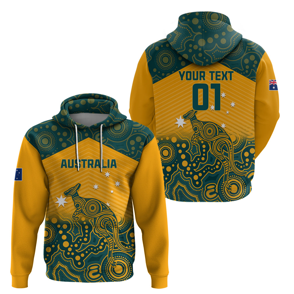 Custom Australia Rugby Hoodie Wallabies Aboriginal Pattern LT01