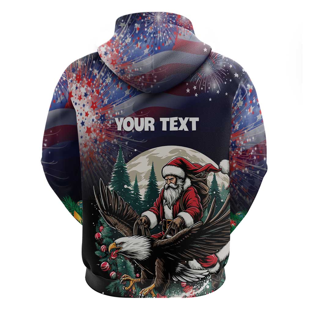 Personalized USA Christmas Hoodie Santa Claus With Eagle LT01