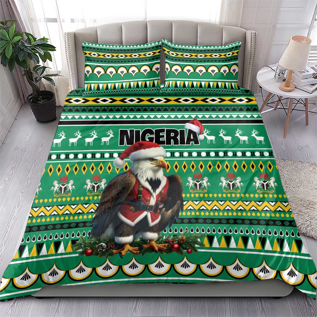 Nigeria Christmas Bedding Set Eagle Santa - African Pattern LT01