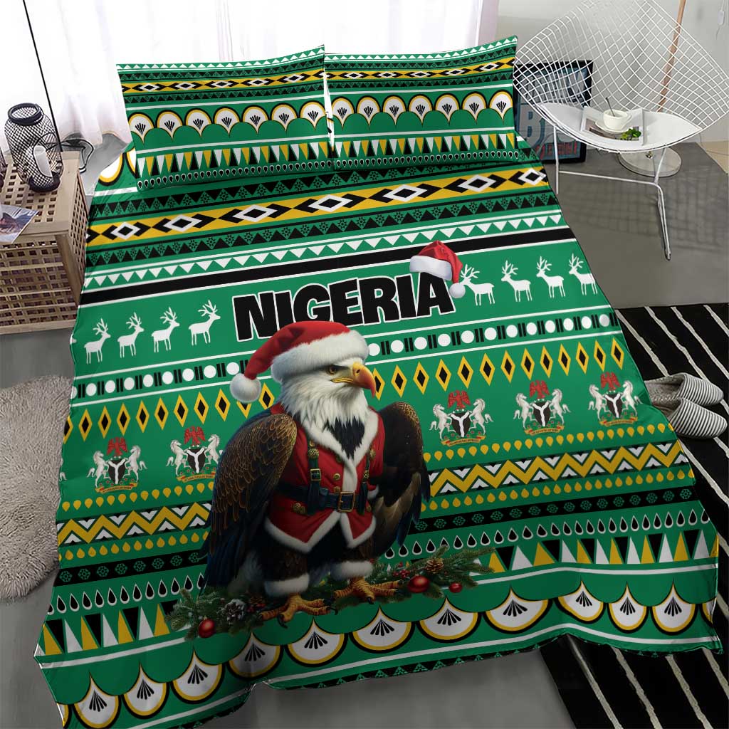 Nigeria Christmas Bedding Set Eagle Santa - African Pattern LT01