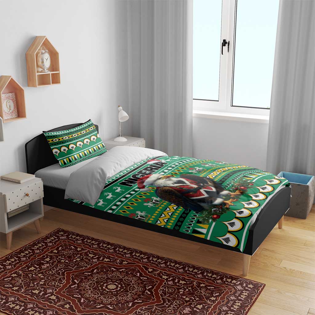 Nigeria Christmas Bedding Set Eagle Santa - African Pattern LT01