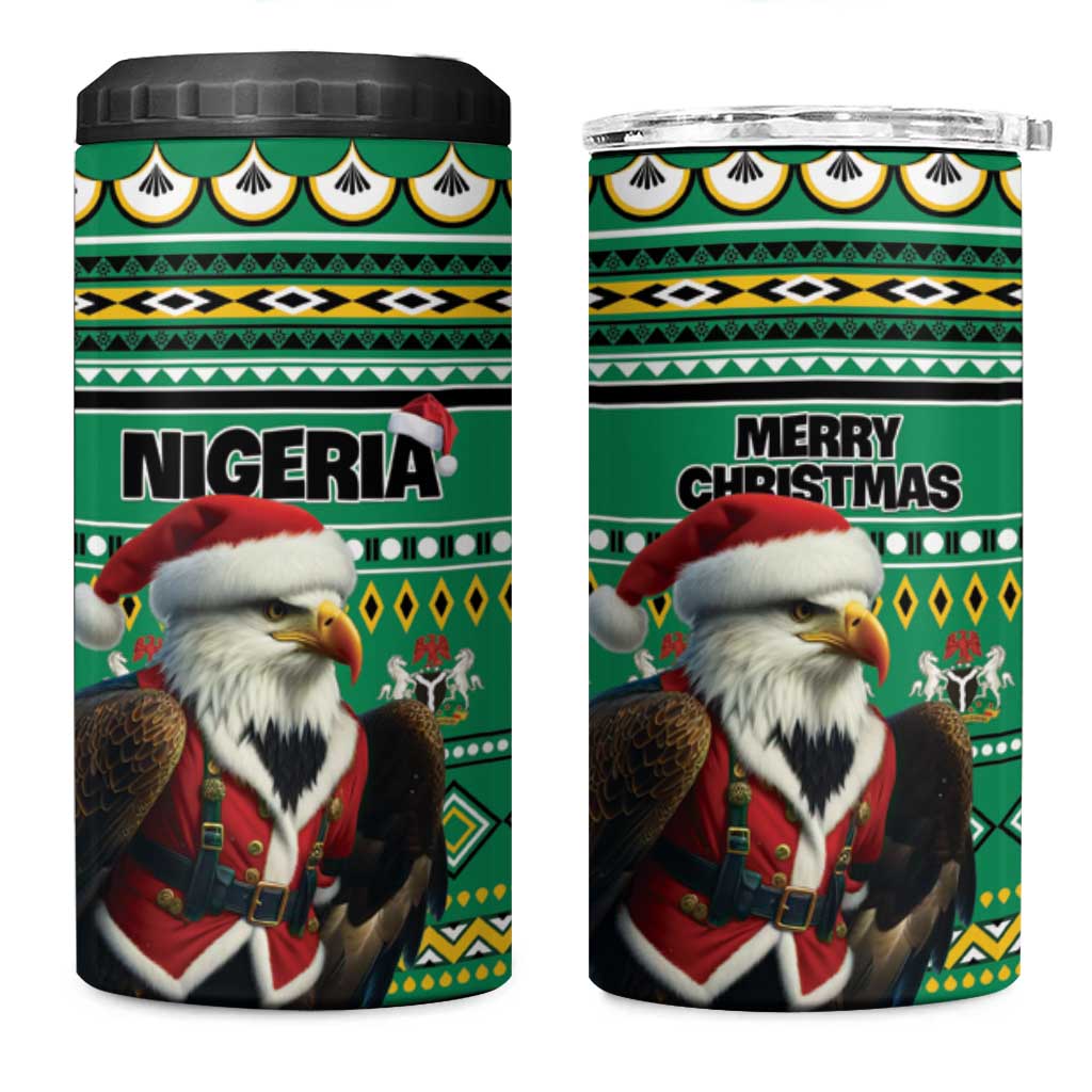 Nigeria Christmas 4 in 1 Can Cooler Tumbler Eagle Santa - African Pattern LT01