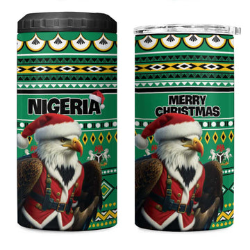 Nigeria Christmas 4 in 1 Can Cooler Tumbler Eagle Santa - African Pattern LT01