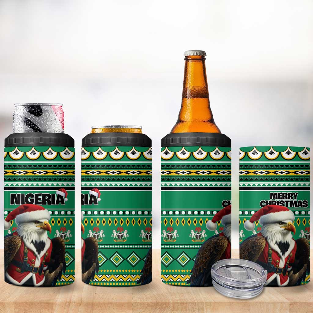 Nigeria Christmas 4 in 1 Can Cooler Tumbler Eagle Santa - African Pattern LT01