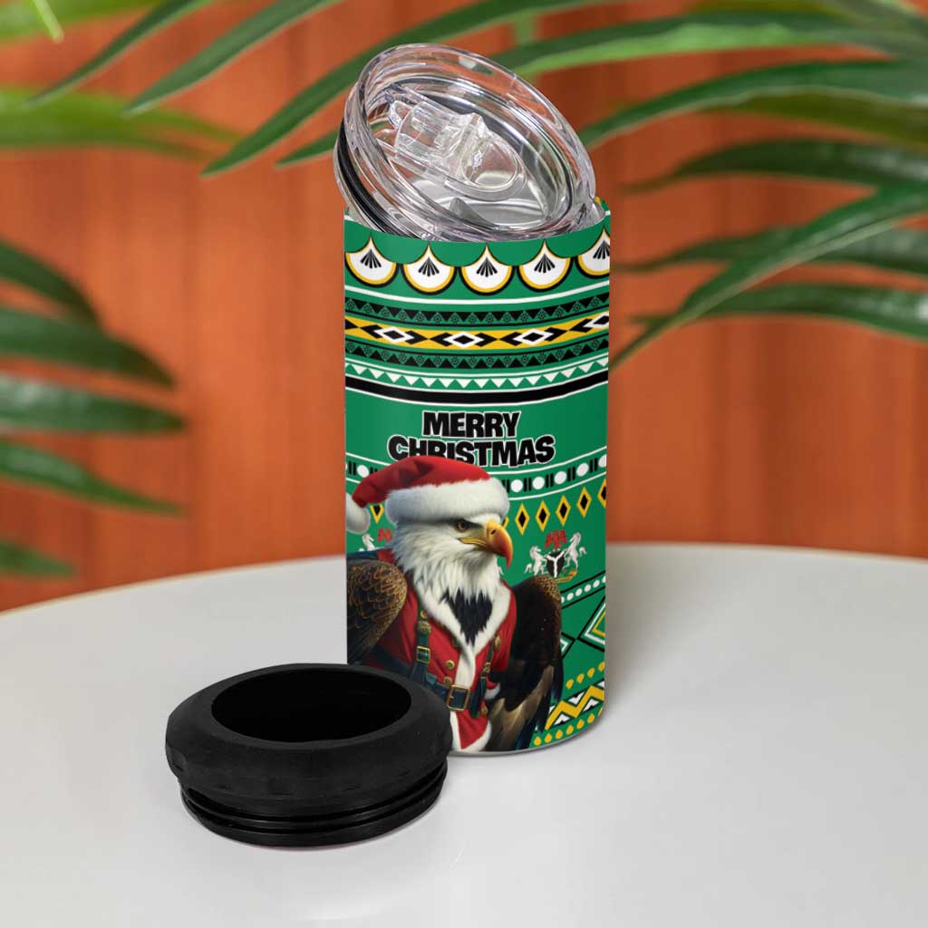 Nigeria Christmas 4 in 1 Can Cooler Tumbler Eagle Santa - African Pattern LT01