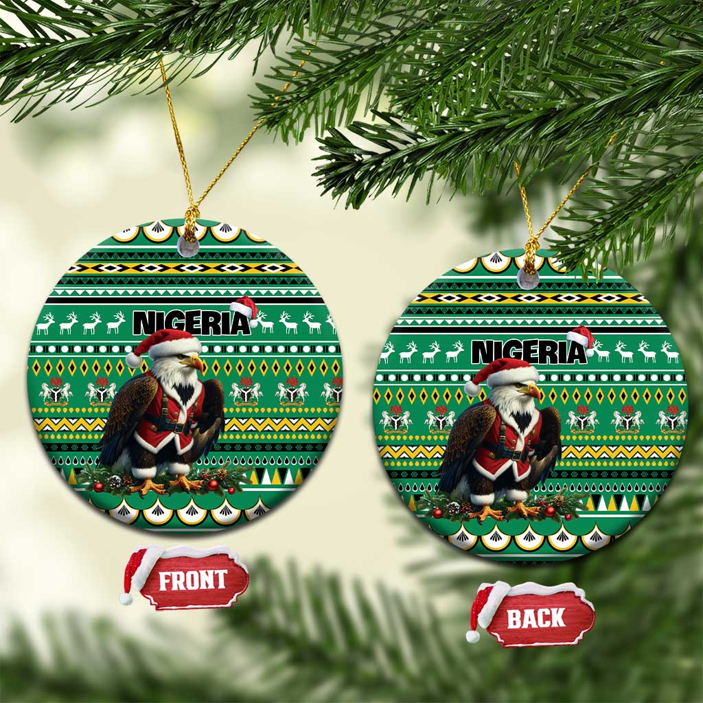 Nigeria Christmas Ceramic Ornament Eagle Santa African Pattern LT01