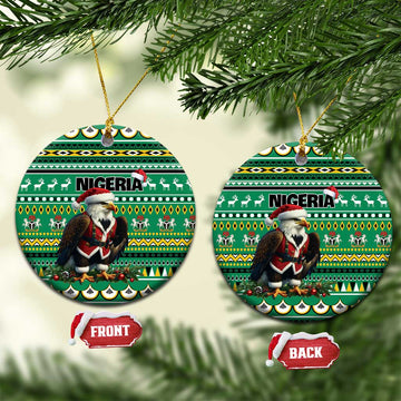 Nigeria Christmas Ceramic Ornament Eagle Santa African Pattern LT01