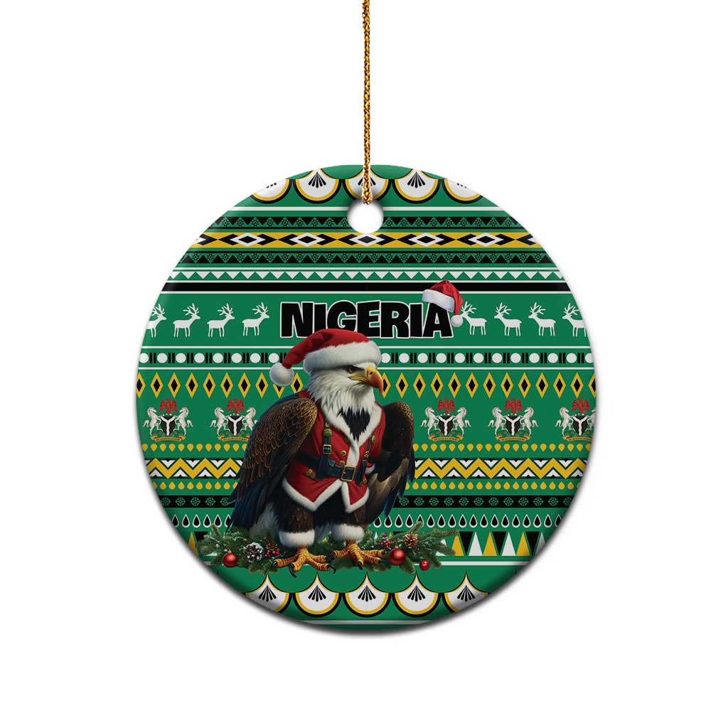 Nigeria Christmas Ceramic Ornament Eagle Santa African Pattern LT01