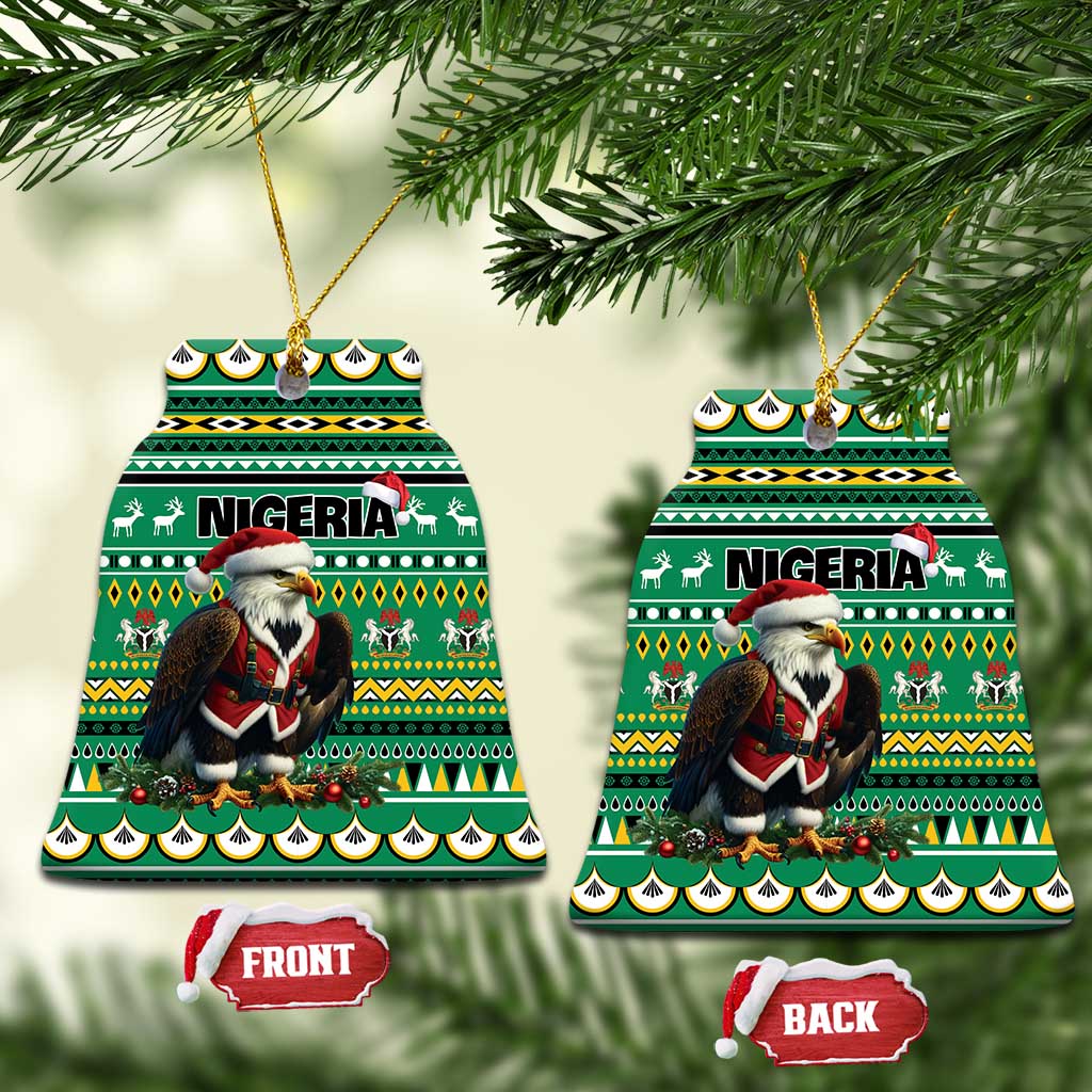 Nigeria Christmas Ceramic Ornament Eagle Santa African Pattern LT01