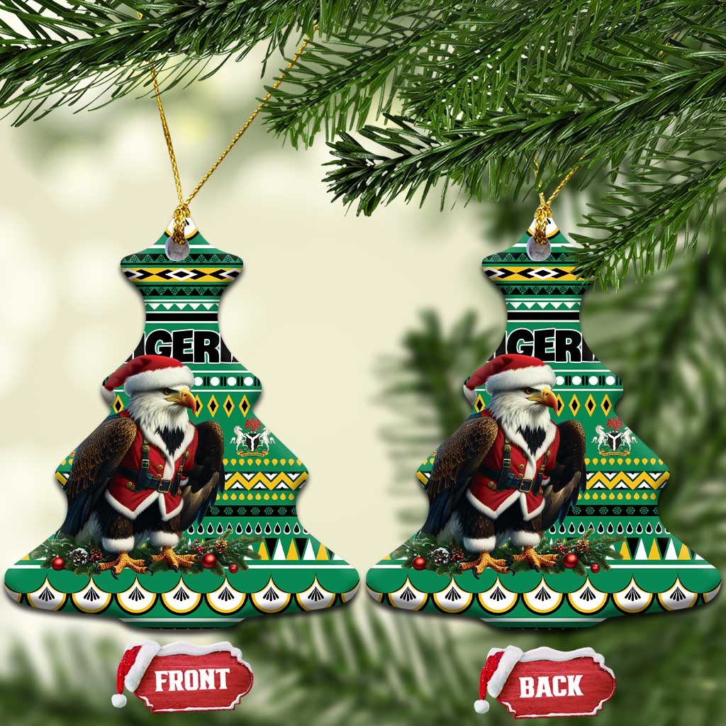 Nigeria Christmas Ceramic Ornament Eagle Santa African Pattern LT01