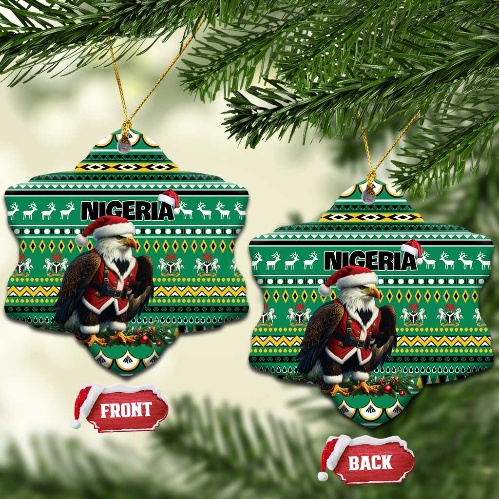 Nigeria Christmas Ceramic Ornament Eagle Santa African Pattern LT01