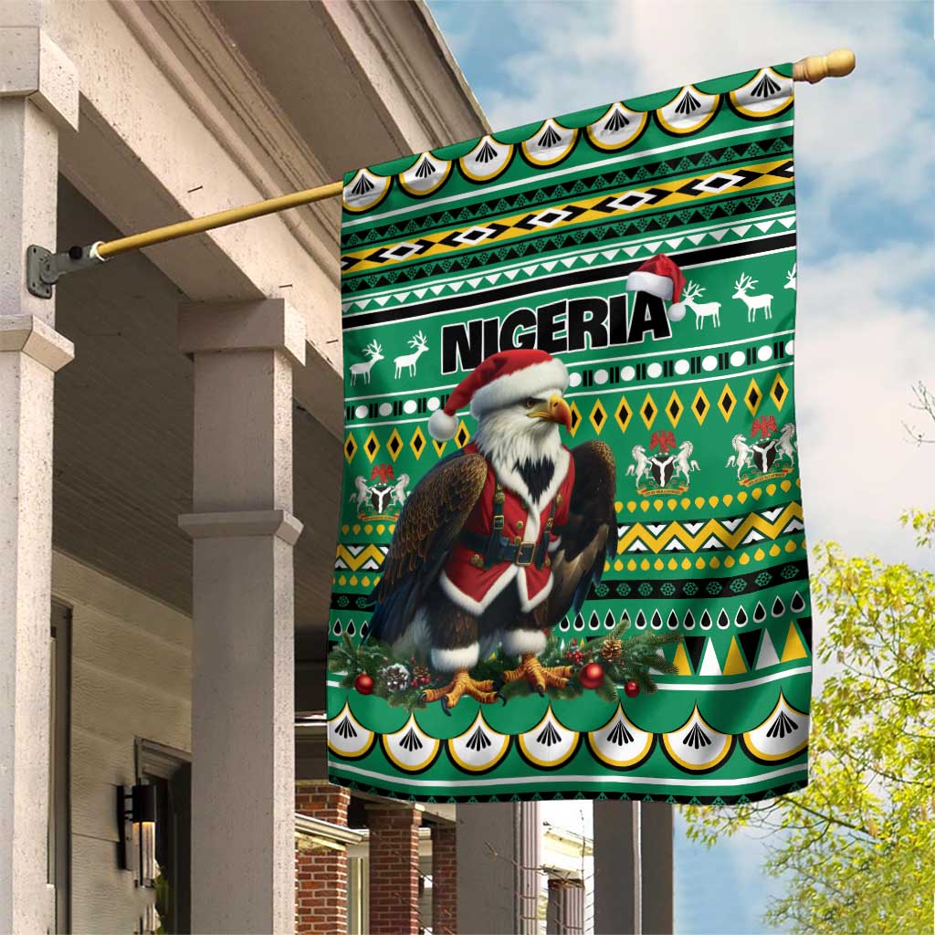 Nigeria Christmas Garden Flag Eagle Santa - African Pattern LT01