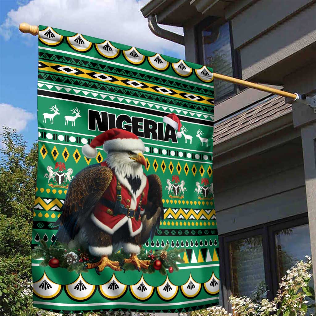 Nigeria Christmas Garden Flag Eagle Santa - African Pattern LT01