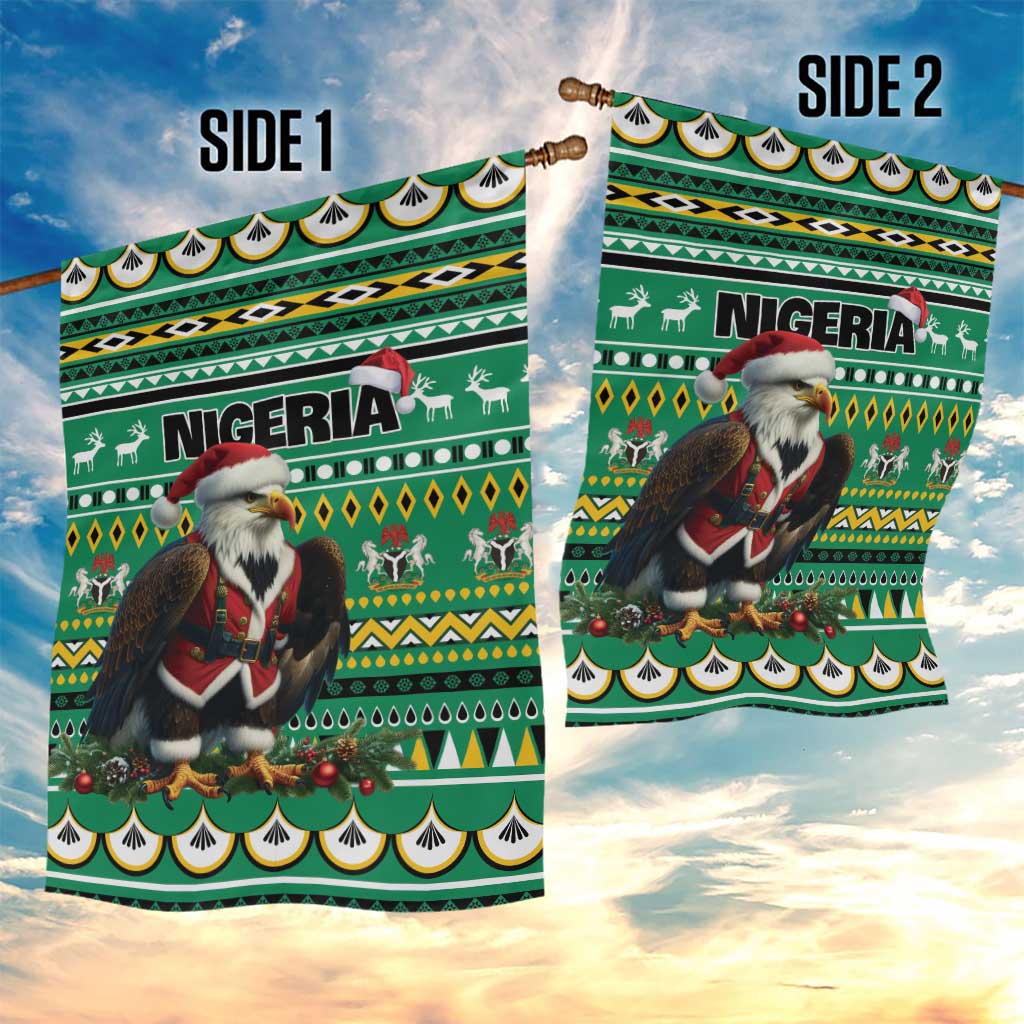 Nigeria Christmas Garden Flag Eagle Santa - African Pattern LT01