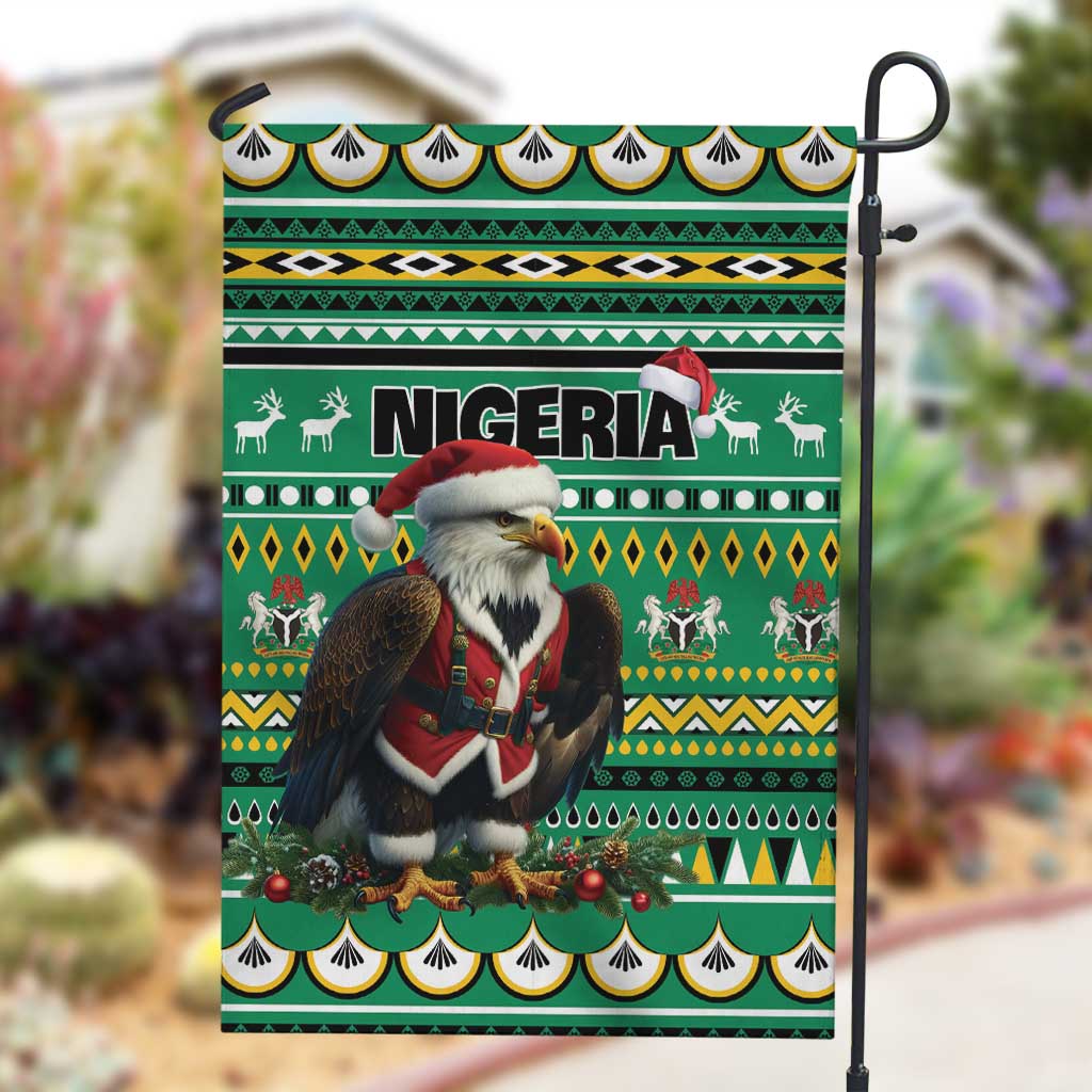 Nigeria Christmas Garden Flag Eagle Santa - African Pattern LT01