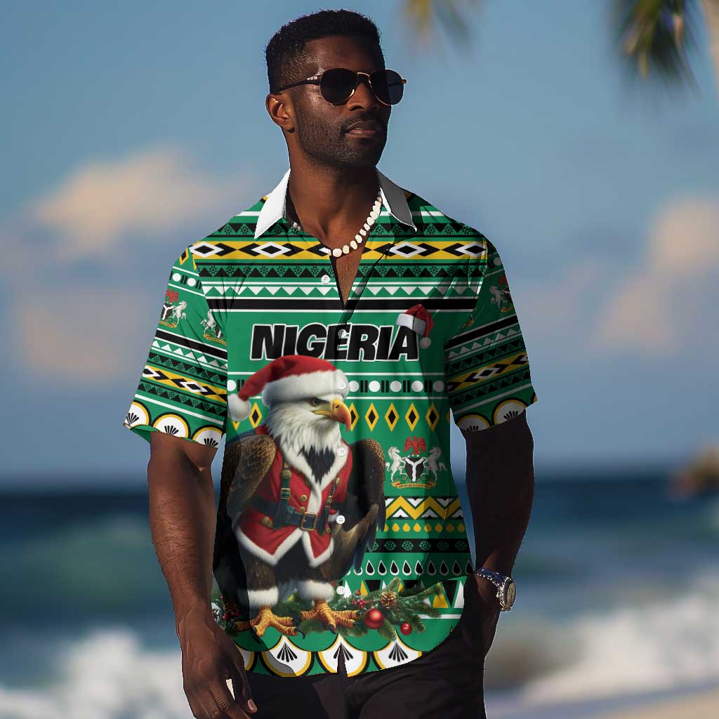 Nigeria Christmas Hawaiian Shirt Eagle Santa - African Pattern LT01