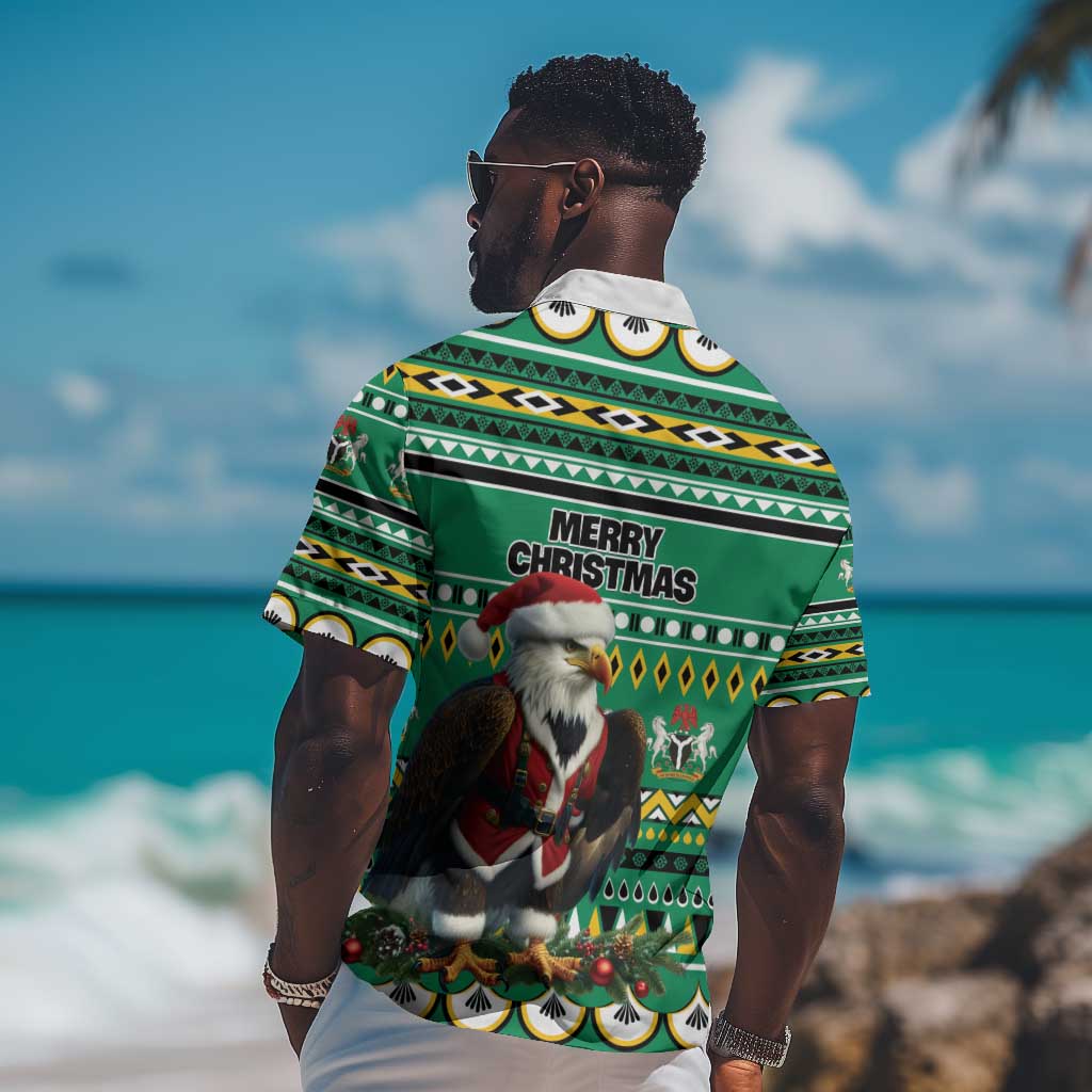 Nigeria Christmas Hawaiian Shirt Eagle Santa - African Pattern LT01