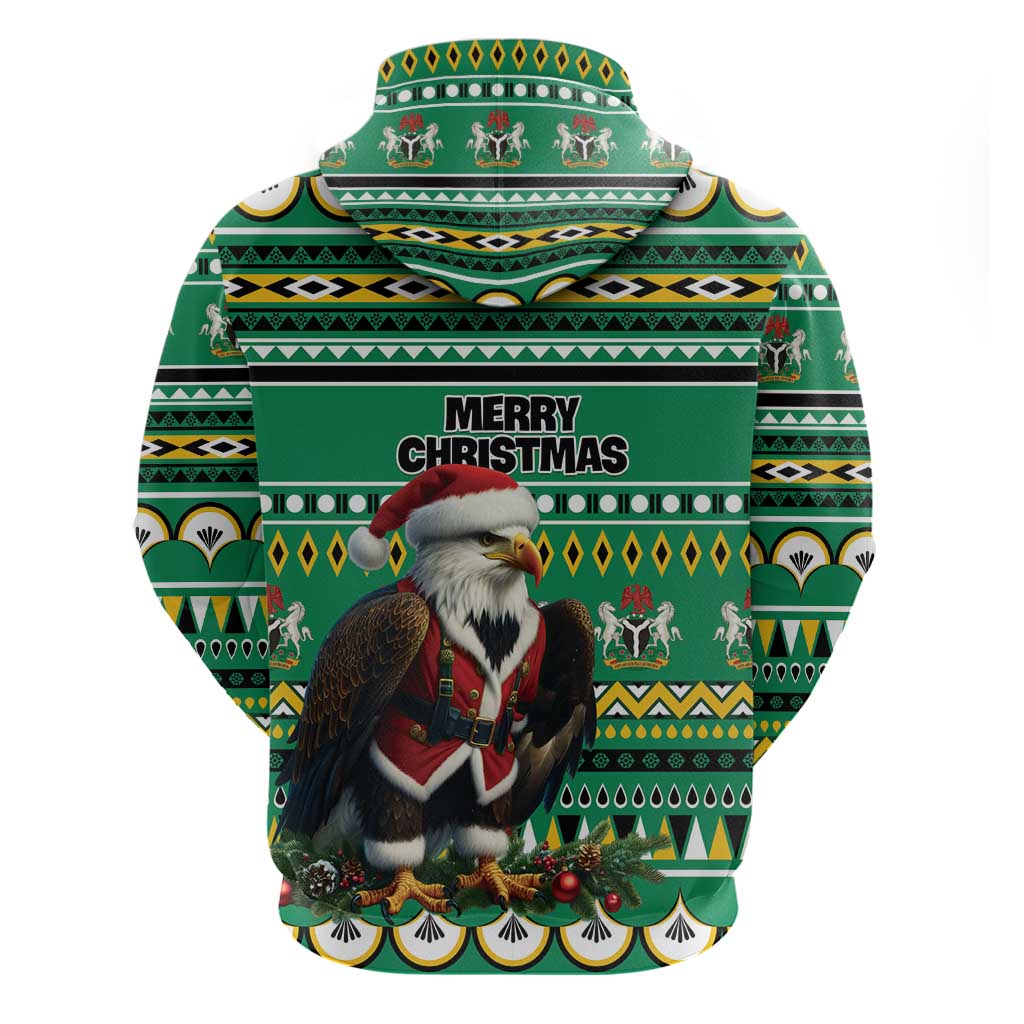 Nigeria Christmas Hoodie Eagle Santa African Pattern LT01