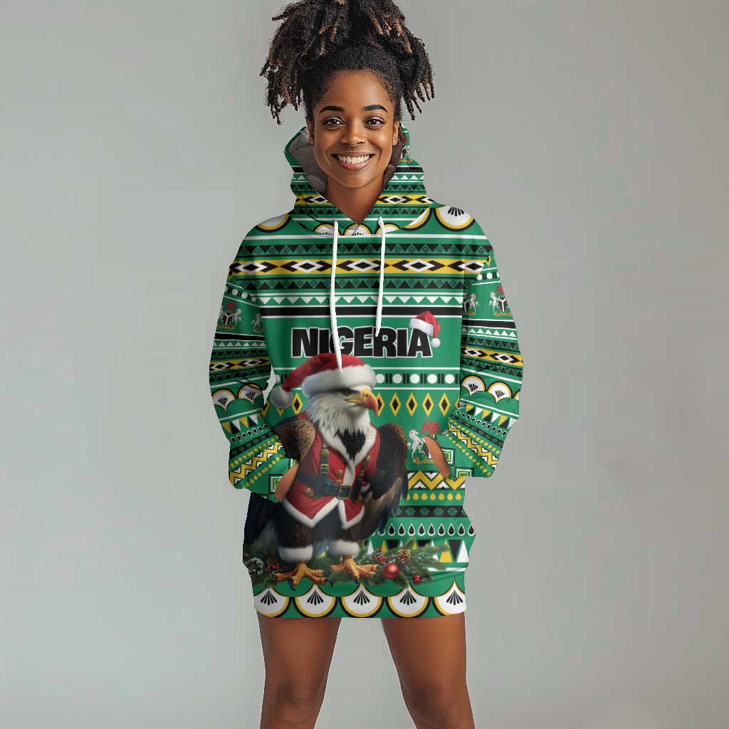 Nigeria Christmas Hoodie Dress Eagle Santa - African Pattern LT01