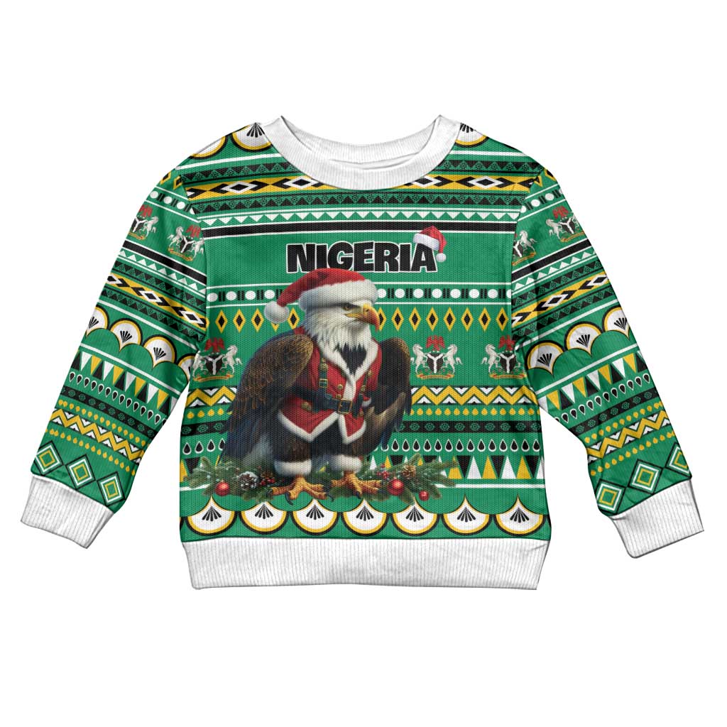 Nigeria Christmas Kid Ugly Christmas Sweater Eagle Santa African Pattern LT01